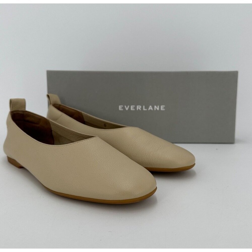 Everlane Italian Leather Day Glove Flats Cream (Ivory) size 5 Women's Career PO